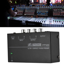 PP400 M/M Phono Preamp Amplifier Turntable Stereo RCA Input & Output 12V/1A