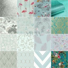 TEAL DUCK EGG GREEN WALLAPPER