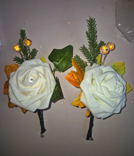 Artificial white foam rose - white,