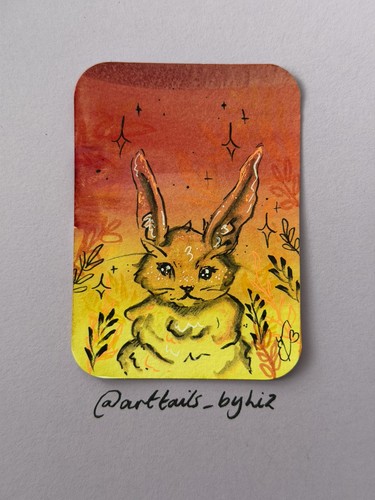 Aceo warm rabbit - warm, original