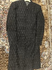 Men’s Wedding Sherwani Black 4 Piece Full Suit Medium