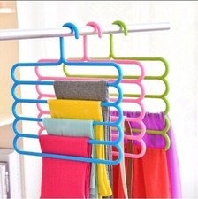 Clothes Pants Trouser Coat Hanger Multi Layer Storage Rack Closet Organizer UK