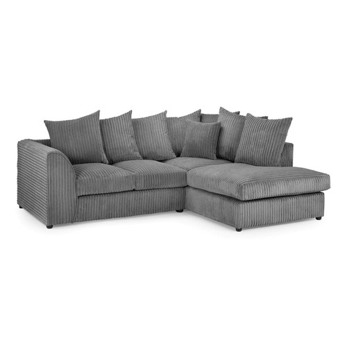 Corner sofa suite grey - sofa, black