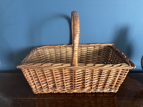 Vintage oblong wicker cane - vintage,