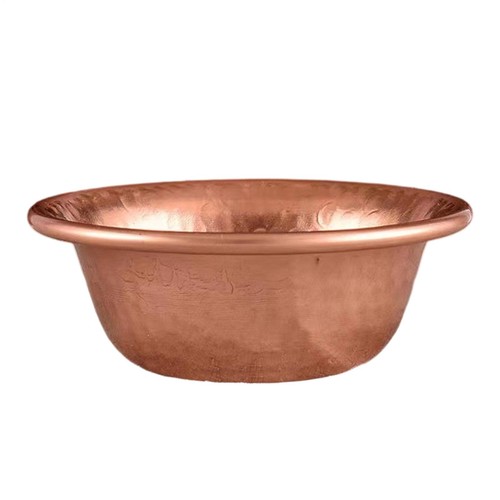 Copper pet bowl wide textured - bowl,