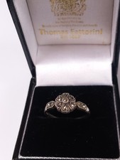 Antique Art Deco Sterling Silver Marcasite Flower Head Cluster Ring Size P