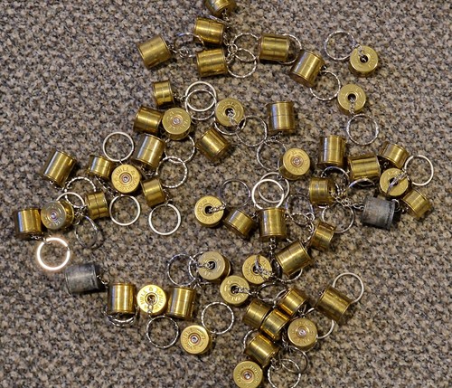 Shotgun cartridge keyrings - keyrings, x5