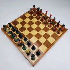 Vintage Chess Set Hand Painted