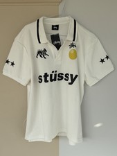 Stussy World Tour Polo Shirt White Size S Small New 