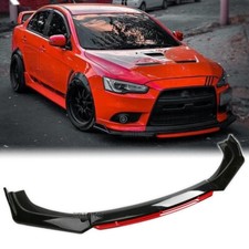 Front Bumper Lip Splitter Spoiler Body Kit Glossy For Mitsubishi Lancer EVO X 10