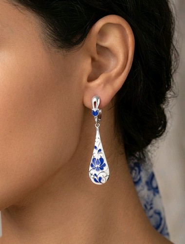 Vintage silver tone blue - vintage,