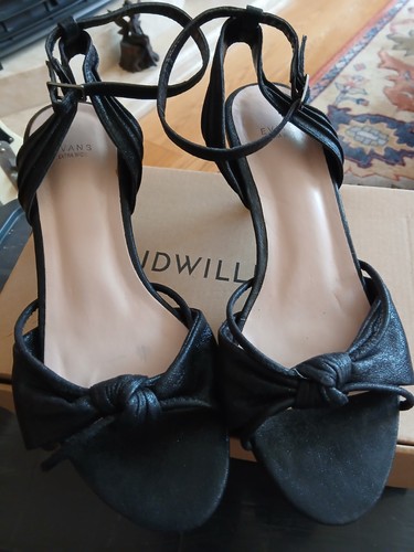 Evans black strappy heel - black,
