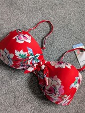 Joules Red Floral Print Bikini