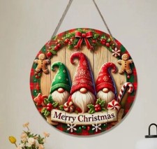 Merry Christmas Wooden Round