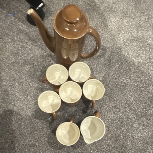 Brown cream glazed ceramic - brown,