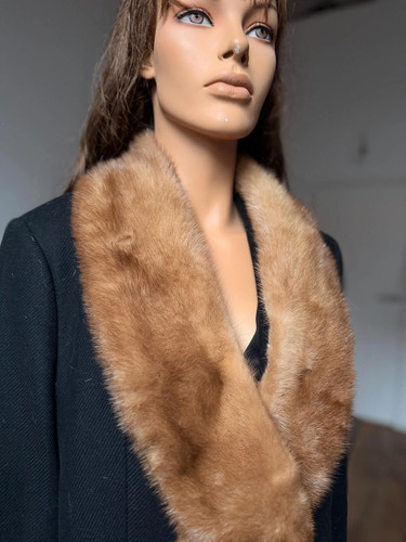 Vintage pastel mink fur collar - pastel,