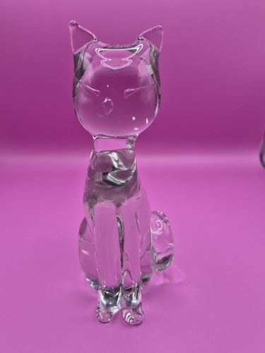 Vintage crystal cat glass - vintage,