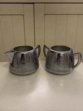 Swan Brand Cromalin Willo Ware Milk Jug And Sugar Bowl