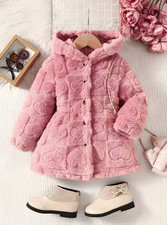 Girls Teddy Coat Hooded Fleece