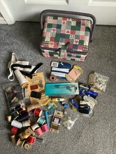 Sewing Basket Box & Large Selection Vintage Accessories