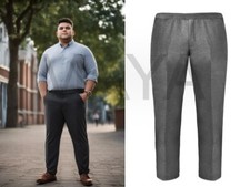 Sturdy Plus Fit Full Elasticated Trousers Mens Boys Generous Regular Leg Trouser