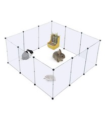 BRIAN & DANY Pet Playpen, Portable Small Animals Playpen with Barred Gate