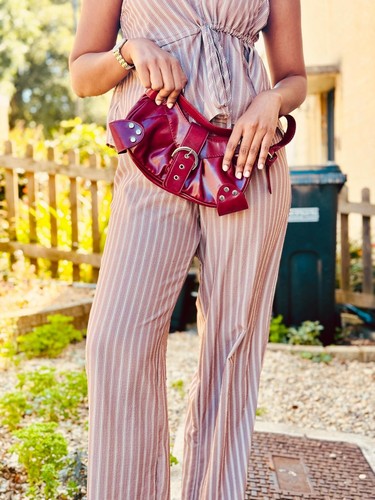 Burgundy faux leather - faux,