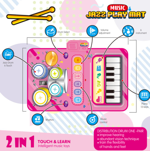 Kids musical piano - kids, 2‑in‑1