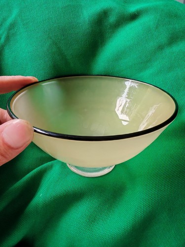 Vintage cream art glass bowl - art,