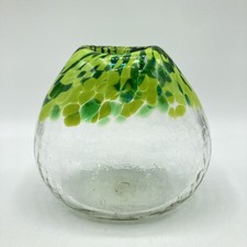 Hand Blown Art Glass Crackle