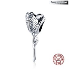 Tulip Flower Charm For European Bracelet in S925 Sterling Silver Womens Gift NEW