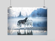 SIBERIAN HUSKY DOGS POSTER