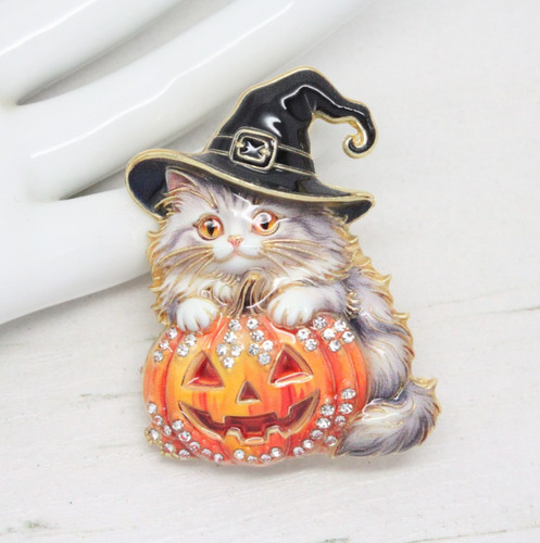 Vintage style halloween kitty - vintage,