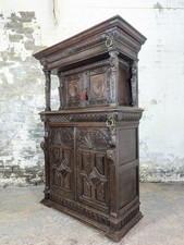 Antique Oak 19thC Carved Court