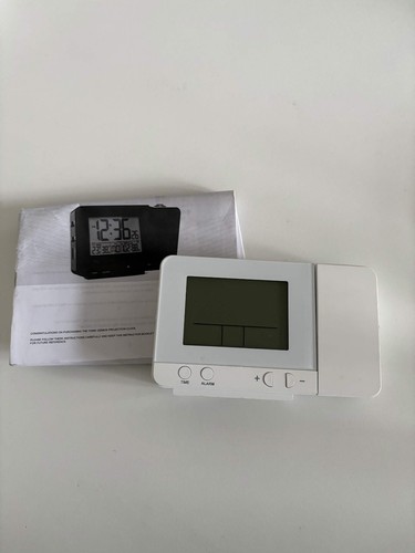 Sleek white projection alarm - white,