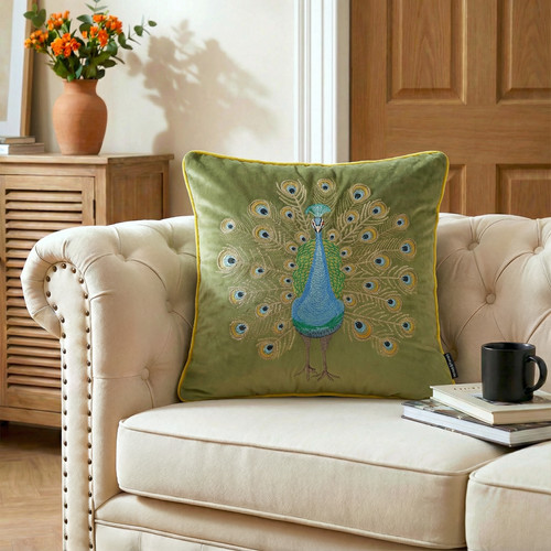 Luxurious embroidered peacock - embroidered,