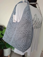 Light Blue Perforated Hobo Bag