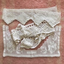 Vintage Antique Salvage Lace Trim; 3”-4” Wide, 29”-45” Long, Plus Floral, Lot #2