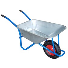 Wheelbarrow Metal Heavy Duty 100L Barrow Garden Builders Pneumatic Tyre S247