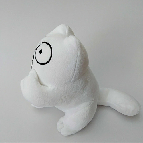 20cm white cat toy plush - white,