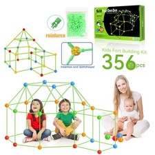 356Pcs Build Your Own Den Set Kit Children DIY Tent DIY Play House Kids Tents