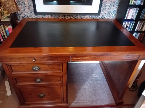 Modern stained pine desk - stained,