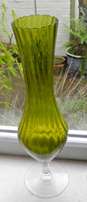 Vintage Lime Green Glass Vase