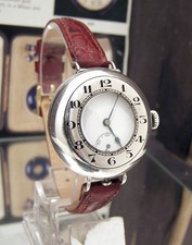 1916 WW1 OFFICERS HALF HUNTER ANTIQUE VINTAGE SOLID 925 SILVER TRENCH WATCH WOW