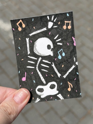 Aceo disco skeletons 3 - aceo,