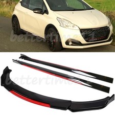 Side Skirt Extension+Front Bumper Lip Spoiler For Peugeot CC 206 207 208 308 508