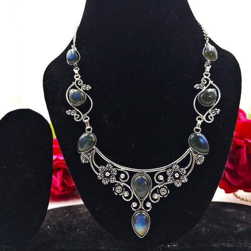 Blue fire labradorite gemstone - blue,