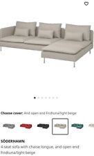 DELIVERY AVAILABLE | IKEA SÖDERHAMN Sofa Chaise Long 4 Seat Beige Soderhamn New