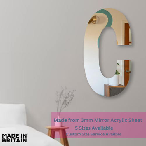 Letter mirror acrylic wall - c,