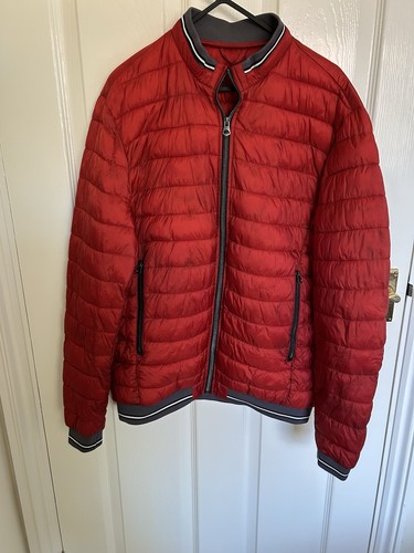 Red zara men puffer jacket - red, men’s